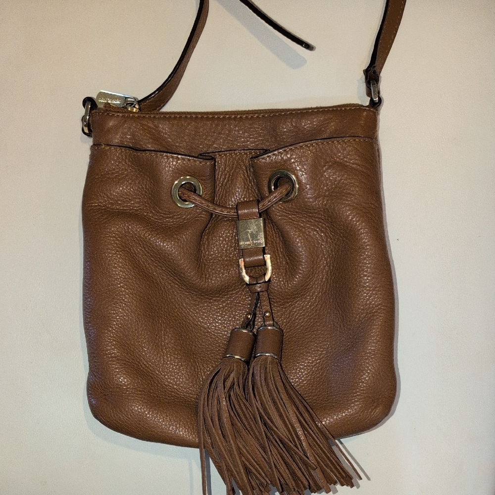 Michael Kors Tan Leather Crossbody Bag with Tassels